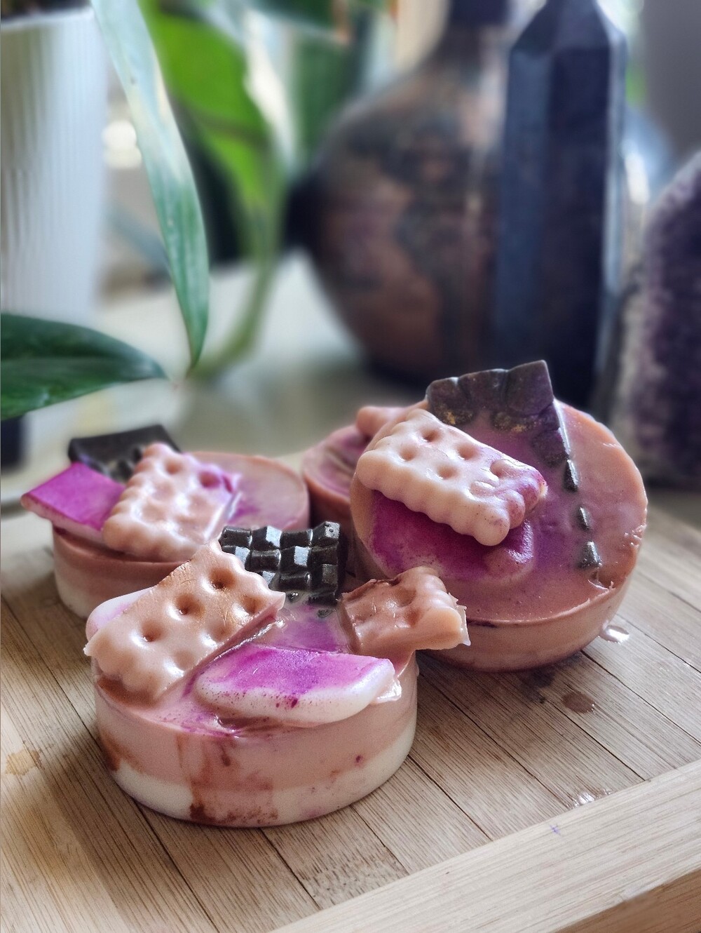 Handcrafted Blackberry S’mores Goat Milk Soap Bar + Free Samples (7 oz Total)